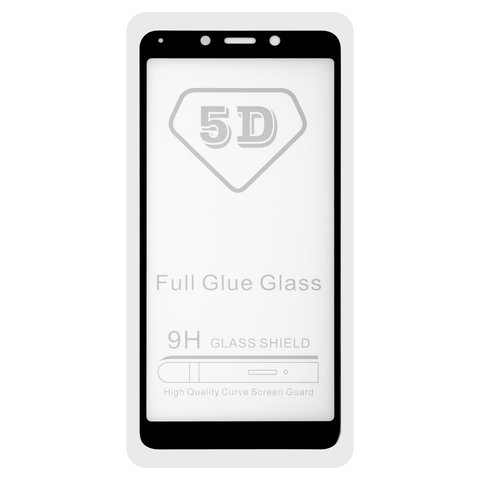 Захисне скло All Spares для Xiaomi Redmi 6, Redmi 6A, 5D Full Glue, чорний, шар клею нанесений по всій поверхні