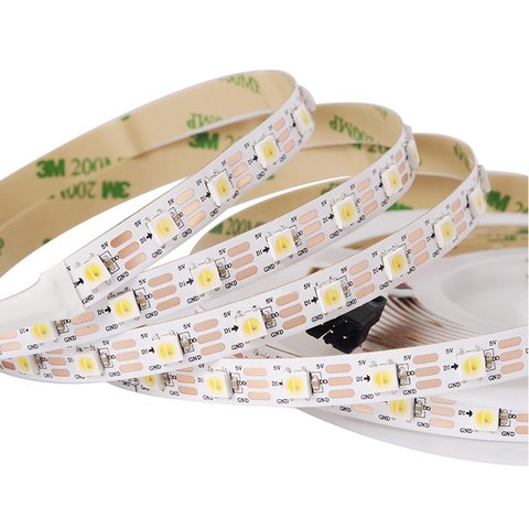 Світлодіодна стрічка SMD5050 біла, монохромна, з управлінням, IP20, 5 В, 60 діодів м, 1 м 