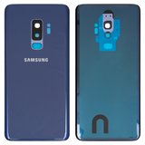 Задняя панель корпуса для Samsung G965F Galaxy S9 Plus, синяя, со стеклом камеры, полная, Original (PRC), coral blue