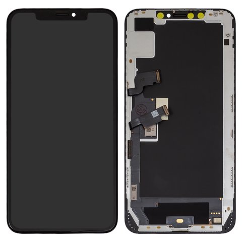 Дисплей для iPhone XS Max, чорний, з рамкою, High Copy, OLED , Self welded OEM soft