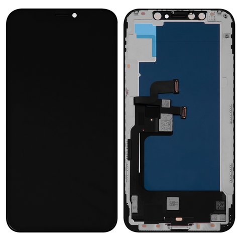 Дисплей для iPhone XS, чорний, з рамкою, Сopy AA, OLED , ZY OEM hard