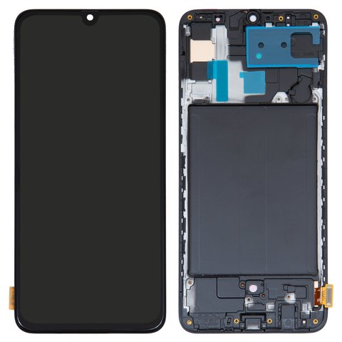 Дисплей для Samsung A705 Galaxy A70, A705F DS Galaxy A70, чорний, з рамкою, High Copy, original LCD size, OLED 