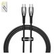 USB кабель Baseus Glimmer, 2xUSB тип-C, 100 см, 100 Вт, черный, #CADH000701