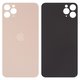 Задняя панель корпуса для iPhone 11 Pro Max, золотистая, не нужно снимать стекло камеры, Original (PRC), big hole, matte gold