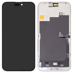 Дисплей JCID для iPhone 15 Pro Max, черный, с рамкой, High Copy, без ошибки, OLED  soft, Diagnosable, 120Hz