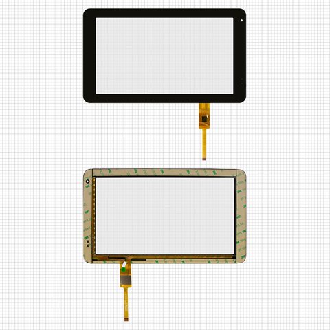 Сенсорный экран для China Tablet PC 10,1"; Newman T10, черный, 265 mm, 12 pin, 157 мм, емкостный, 10,1", #TOPSUN_T10_A2