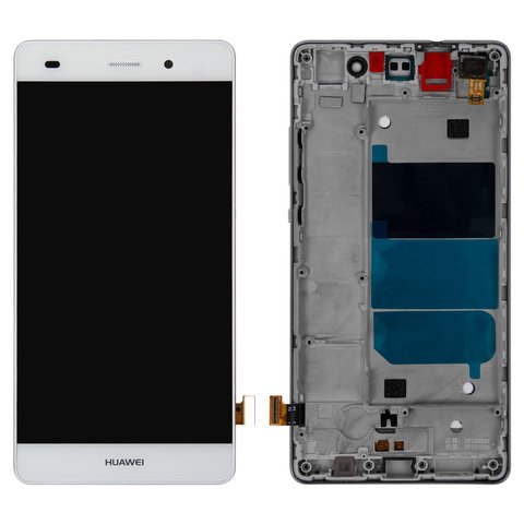 Pantalla LCD puede usarse con Huawei P8 Lite ALE L21 , blanco, con marco, Original PRC 