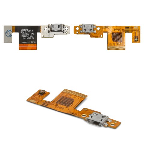 Flat Cable compatible with Lenovo B8080 Yoga Tablet 10 HD Plus, charge connector, with components 