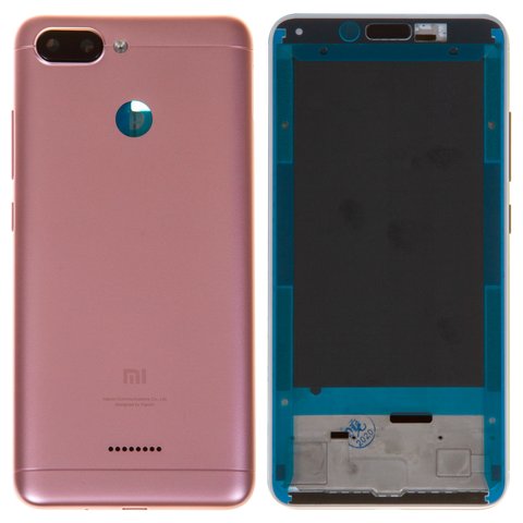 Housing compatible with Xiaomi Redmi 6, Original PRC , pink 