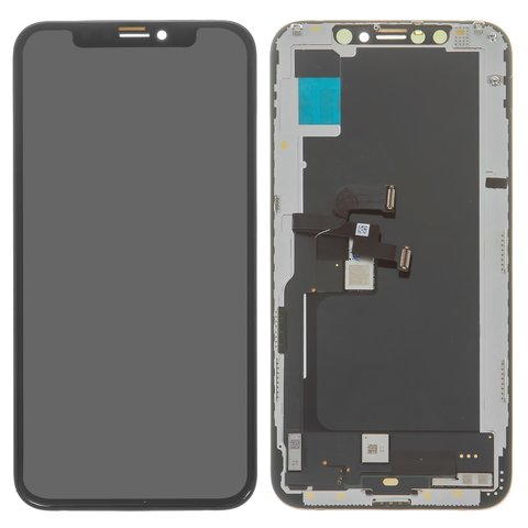Дисплей для iPhone XS, черный, с рамкой, PRC, Self welded OEM
