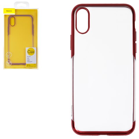 Case Baseus compatible with iPhone XS, red, transparent, silicone  #ARAPIPH58 MD09