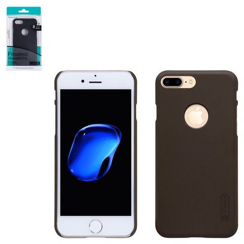 Case Nillkin Super Frosted Shield compatible with iPhone 7 Plus, brown, with logo hole, matt, plastic  #6902048127692