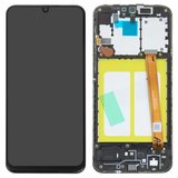 LCD compatible with Samsung A202 Galaxy A20e, (black, with frame, Original (PRC))