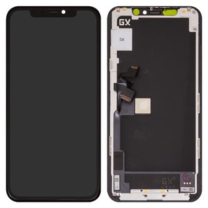 LCD compatible with iPhone 11 Pro, black, with frame, HC, OLED , GX OEM hard 