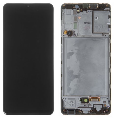 Pantalla LCD puede usarse con Samsung A315 Galaxy A31, negro, con marco, Original, empaque industrial, #GH82 22761A GH82 22905A GH82 24455A
