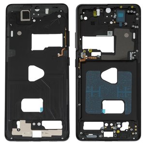 Housing Middle Part compatible with Samsung G998 Galaxy S21 Ultra 5G, black, LCD binding frame 