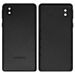 Panel trasero de carcasa puede usarse con Samsung M013 Galaxy M01 Core, negra, con vidrio de cámara