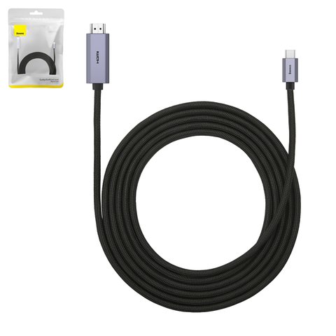 HDMI Cable Baseus High Definition Series Graphene, USB type C, HDMI, 3 m, 4K  #WKGQ010201