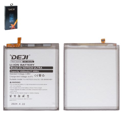 Batería Deji EB BN985ABY puede usarse con Samsung N985F Galaxy Note 20 Ultra, Li ion, 3.88 V, 4500 mAh