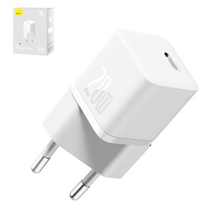 Mains Charger Baseus GaN5 mini, 20 W, Fast Charge, white, 1 output  #CCGN050102