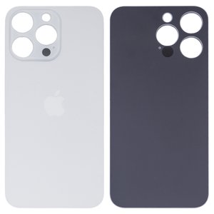 Housing Back Cover compatible with iPhone 15 Pro Max, white, no need to remove the camera glass, HC, big hole 