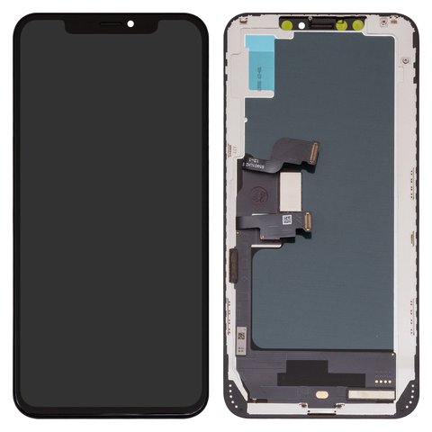 Pantalla LCD puede usarse con iPhone XS Max, negro, con marco, AAA, TFT , ZY, LTPS HD+