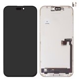 Pantalla LCD puede usarse con iPhone 16 Pro Max, negro, con marco, HC, sin microchip, (OLED), GX OEM hard