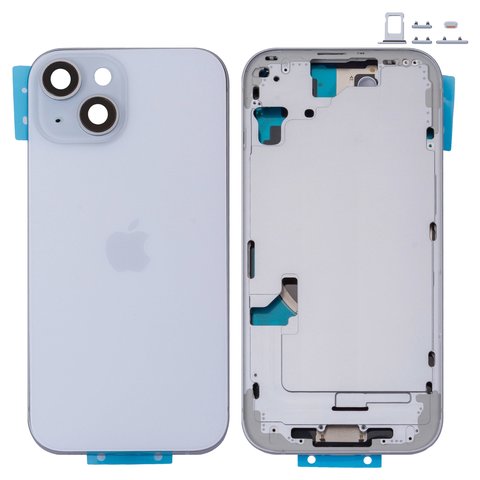 Carcasa puede usarse con iPhone 15, azul claro, con botones laterales,  con sujetador de tarjeta SIM, Original PRC , EU version