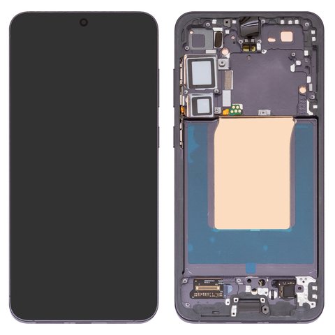 LCD compatible with Samsung S936 Galaxy S25 Plus, black, with frame, Original PRC  
