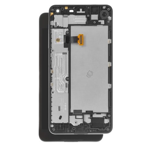 LCD compatible with Nokia 650 Lumia, black, with frame 