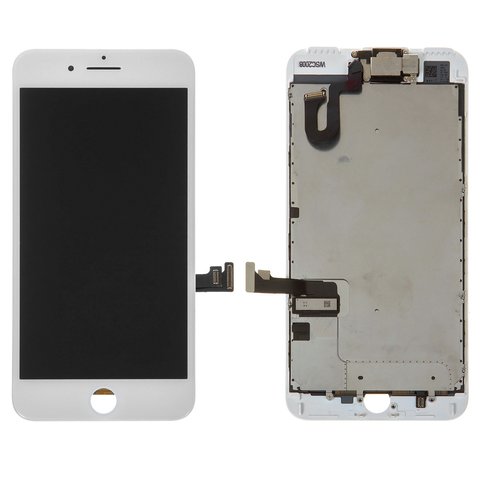 LCD compatible with Apple iPhone 7 Plus, (white, with frame, AAA, Tianma,  with speaker, with camera) - GsmServer