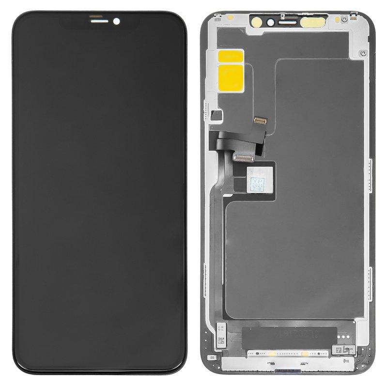 LCD compatible with iPhone 11 Pro Max, (black, with frame