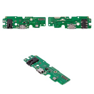 Flat Cable compatible with Tecno Spark 6, headphone connector, charge connector, with microphone, with components, Copy, charging board 