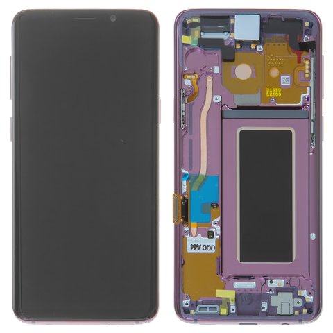 Pantalla LCD puede usarse con Samsung G960 Galaxy S9, morado, con marco, Original, empaque industrial, lilac Purple, original glass, #GH97 21696B GH97 21697B