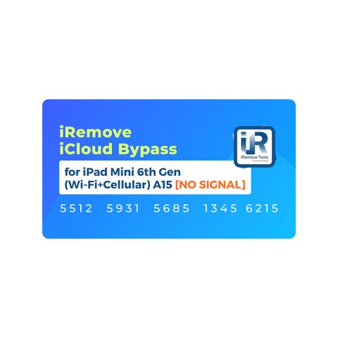 iRemove iCloud Bypass para iPad Mini 6th Gen Wi Fi+Cellular  A15 [NO SIGNAL]