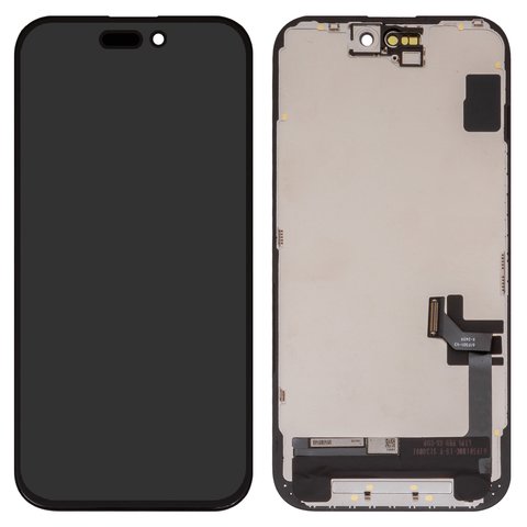 Pantalla LCD puede usarse con iPhone 15, negro, con marco, AAA, TFT , ZY, LTPS