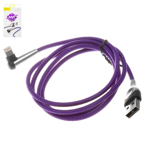Кабель для зарядки Baseus MVP Elbow, USB тип A, Lightning, 100 см, 2,4 А, синий, #CALMVP D03