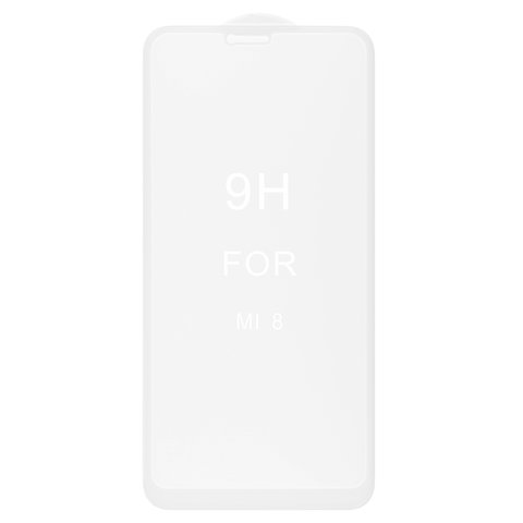 Защитное стекло All Spares для Xiaomi Mi 8, 5D Full Glue, белый, cлой клея нанесен по всей поверхности, M1803E1A