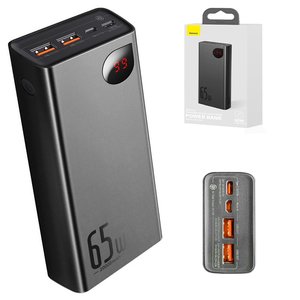 Power bank Baseus Adaman, 20000 мАг, 65 Вт, чорний, Power Delivery PD , #PPIMDA D01