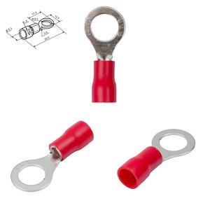 Наконечник RV 5,5 8, 8 мм, кільцевий, ізольований, червоний, 10 шт., 4 6 мм²