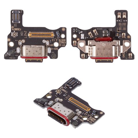 Шлейф для Motorola Edge 50 Neo, коннектора зарядки, с компонентами, High Copy, плата зарядки