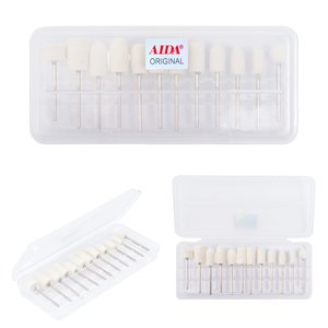 Набір насадок для бормашини, 12 шт., хвостовик d=2мм, войлок