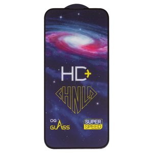 Защитное стекло All Spares для Apple iPhone 16 Pro Max, 0,33 мм 9H, совместимо с чехлом, Full Glue, черный, HD+
