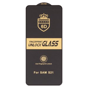 Защитное стекло ESD 6D для Samsung G991 Galaxy S21 5G, совместимо с чехлом, Full Glue, Anti Static, без упаковки , черный