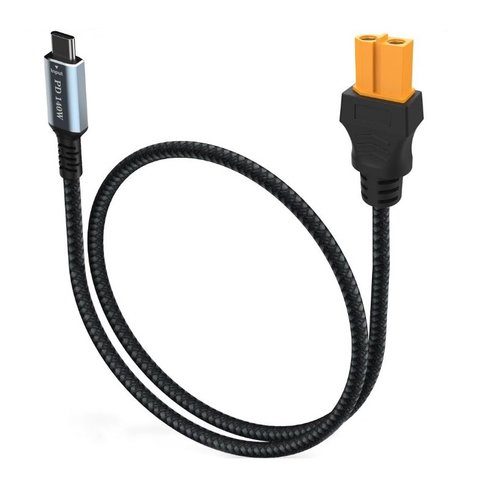 Перехідник, 50 см, USB тип C, 2 XT60 "мама", 140W