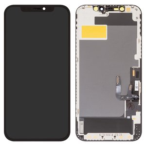 Дисплей JCID для iPhone 12, iPhone 12 Pro, чорний, з рамкою, High Copy, без помилки, OLED  hard, diagnosable