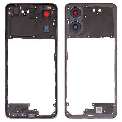 Средняя часть корпуса для Motorola Moto G04, серая, со стеклом камеры
