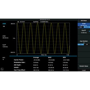 Opción de software "Análisis de modulación AM/FM" SIGLENT SVA1000X-AMA para SIGLENT SVA1015X Opción de software "Análisis de modulación AM/FM" SIGLENT SVA1000X-AMA para SIGLENT SVA1015X